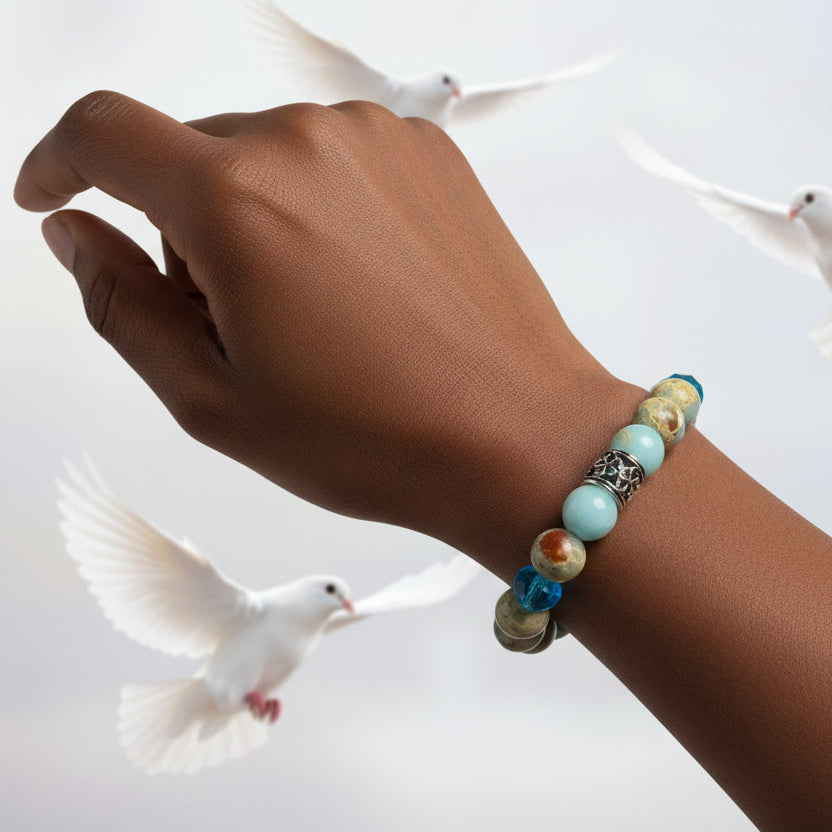 Imperial Blue Jasper Stone bracelet for stability and protection