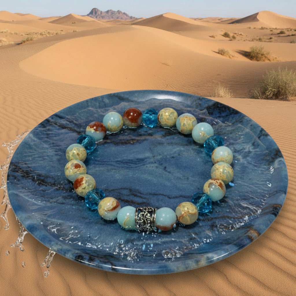 Imperial Blue Jasper Stone bracelet for stability and protection