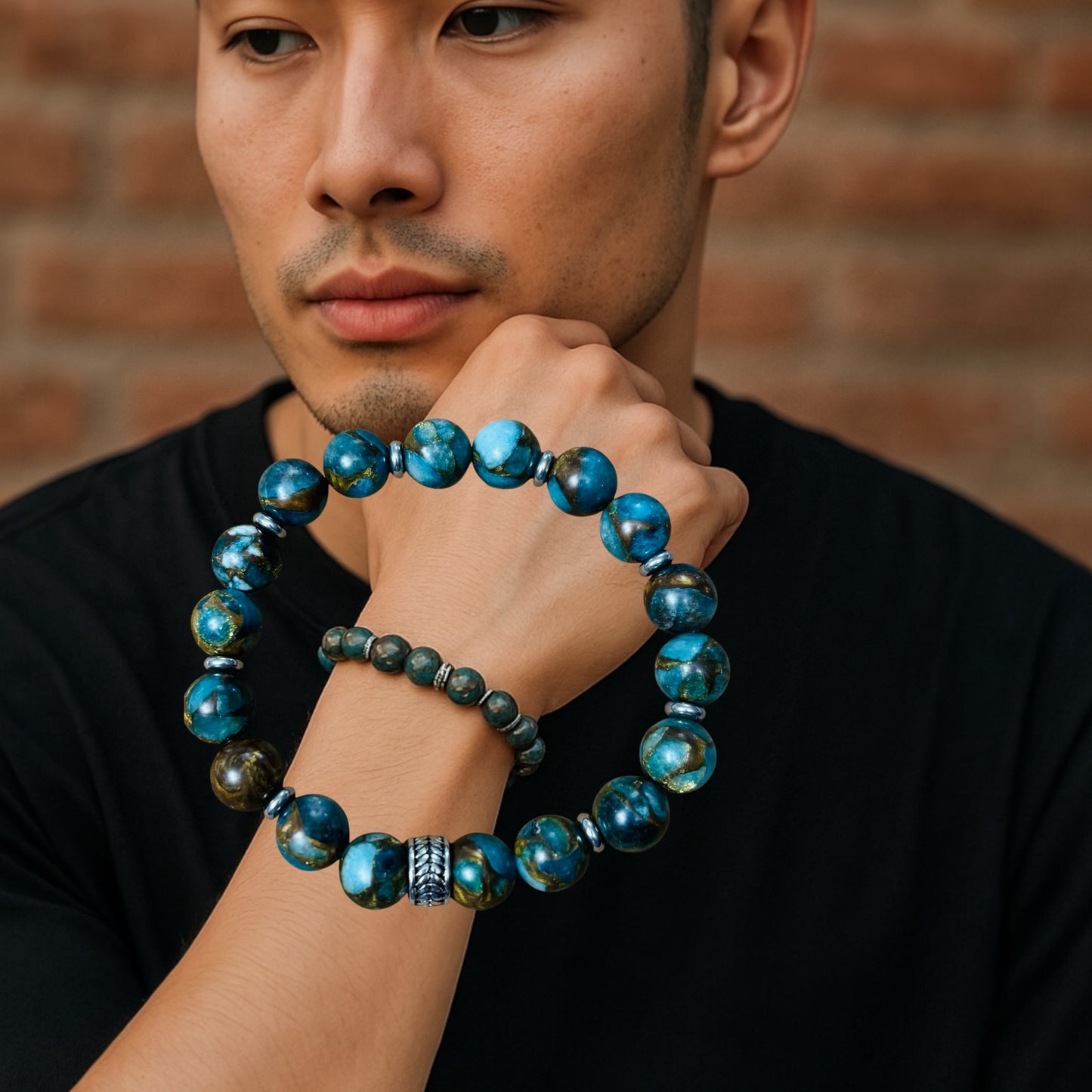 Turquoise Crystal Bracelet with silver findings