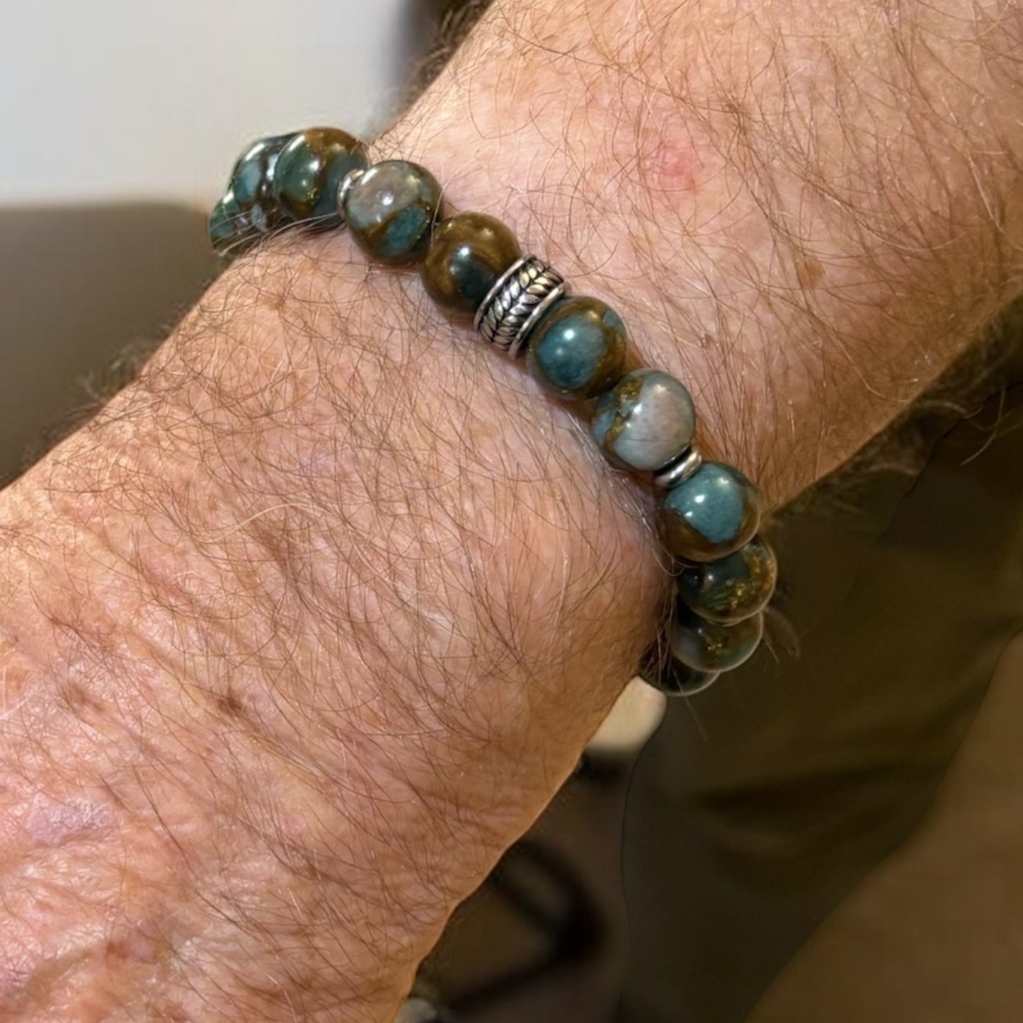 Turquoise Crystal Bracelet with silver findings