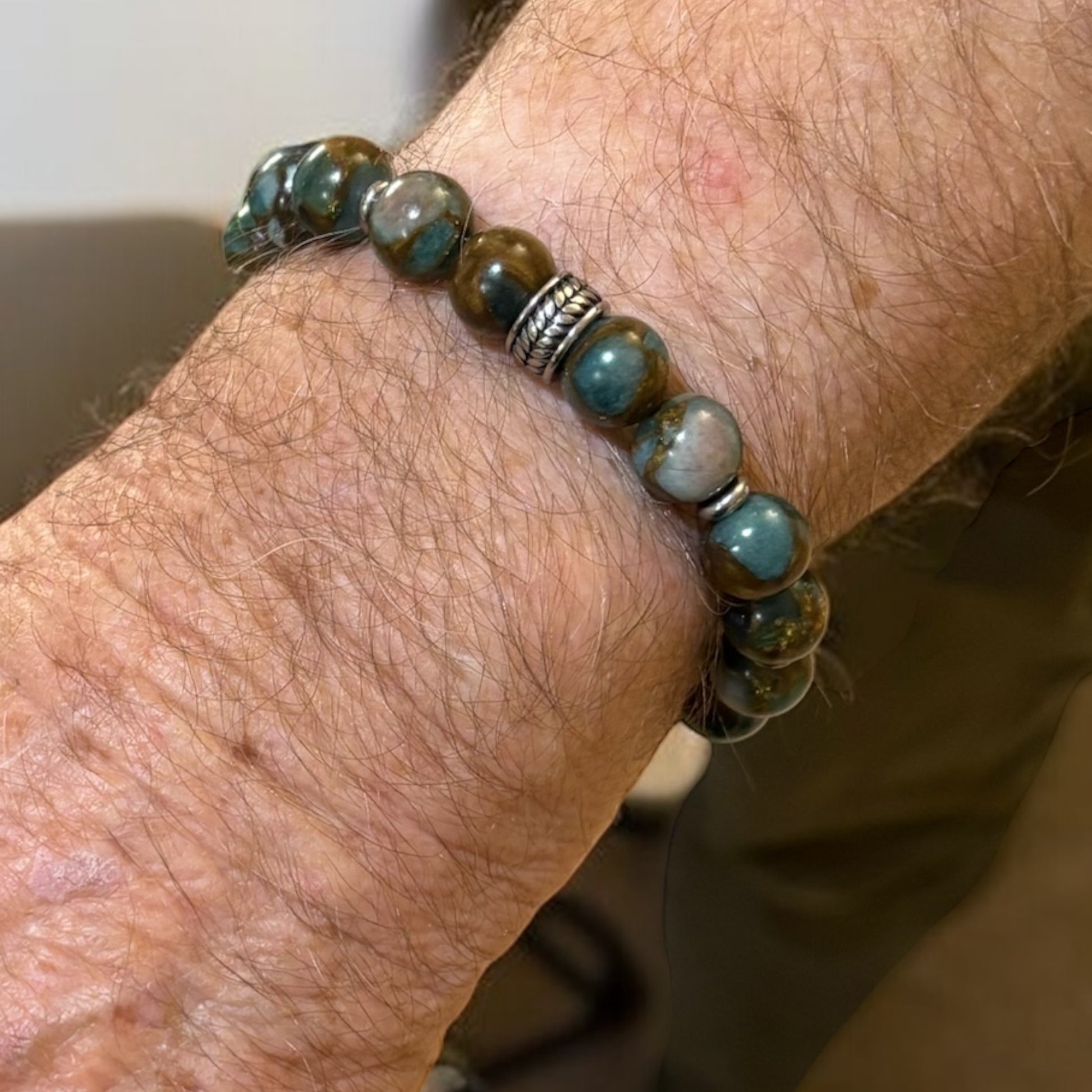 Turquoise Crystal Bracelet with silver findings