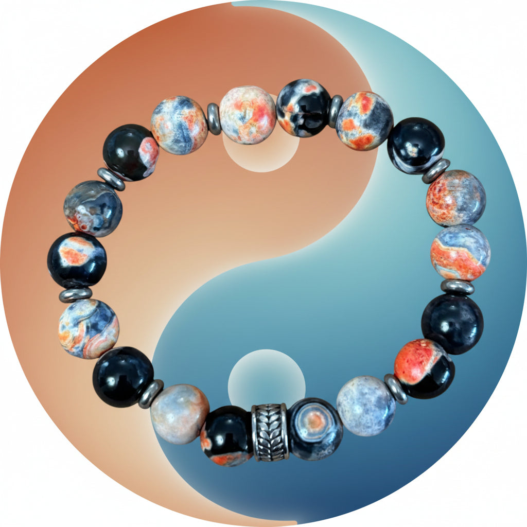 Orange Flame Agate Stone bracelet for clarity and passion