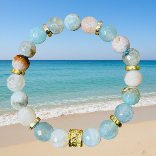 Aquamarine stone bracelet for growth and purification