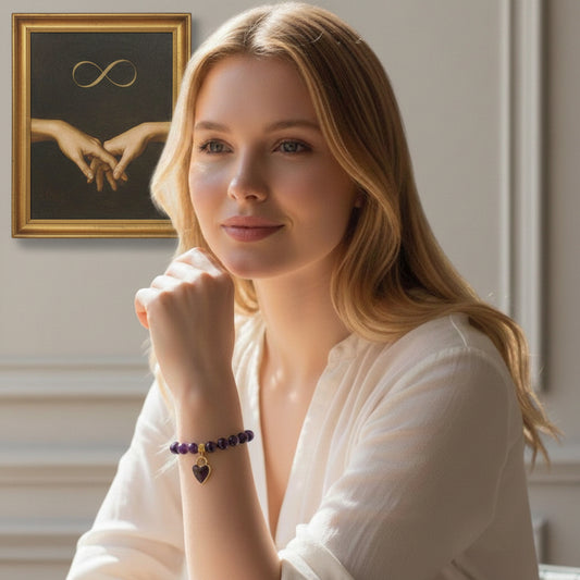 Amethyst Stone Bracelet for calming and connectedness