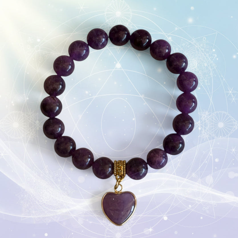 Amethyst Stone bracelet for calming and connectedness
