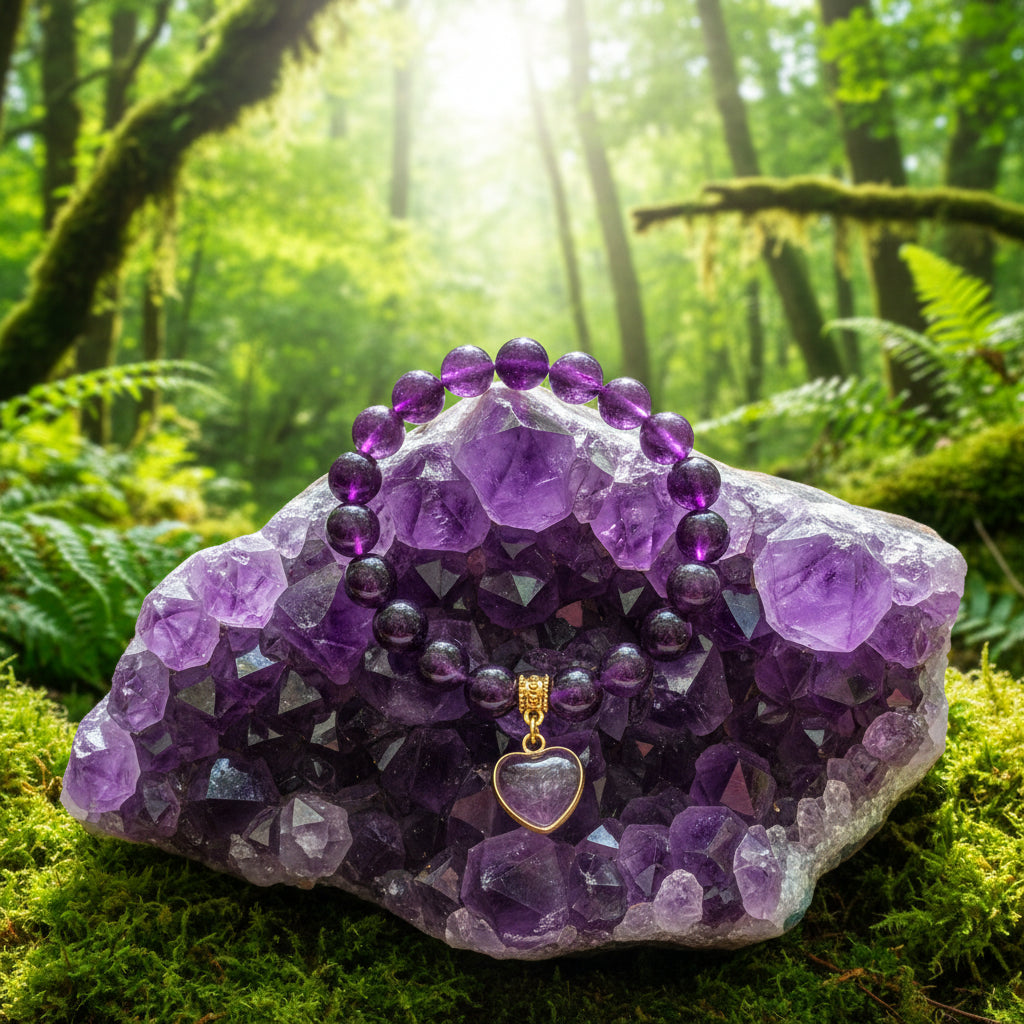Amethyst Stone bracelet for calming and connectedness