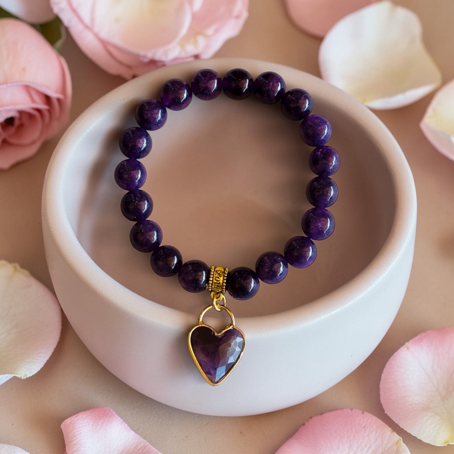 Amethyst Stone Bracelet for calming and connectedness