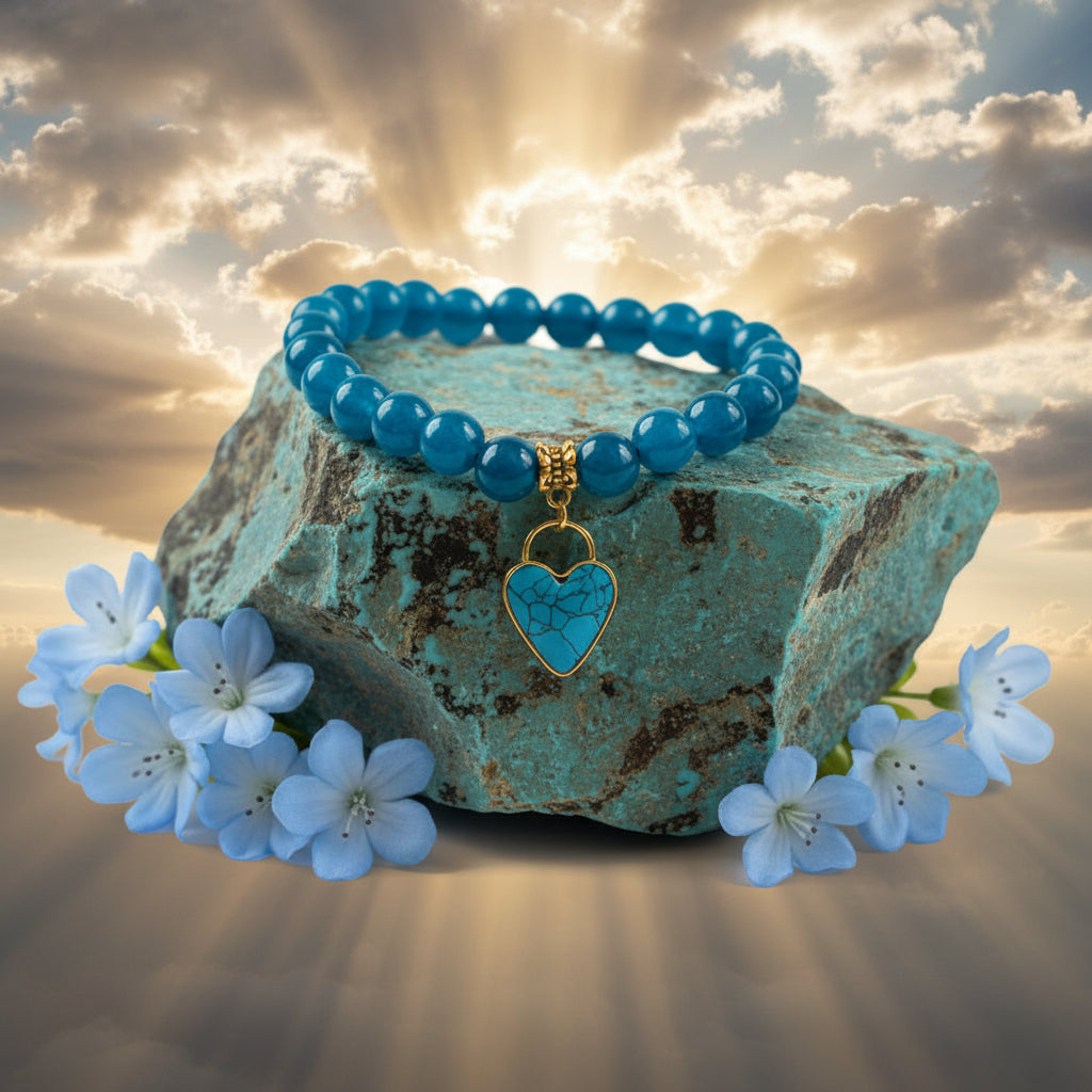 Apatite and Turquoise Bracelet for focus and wisdom