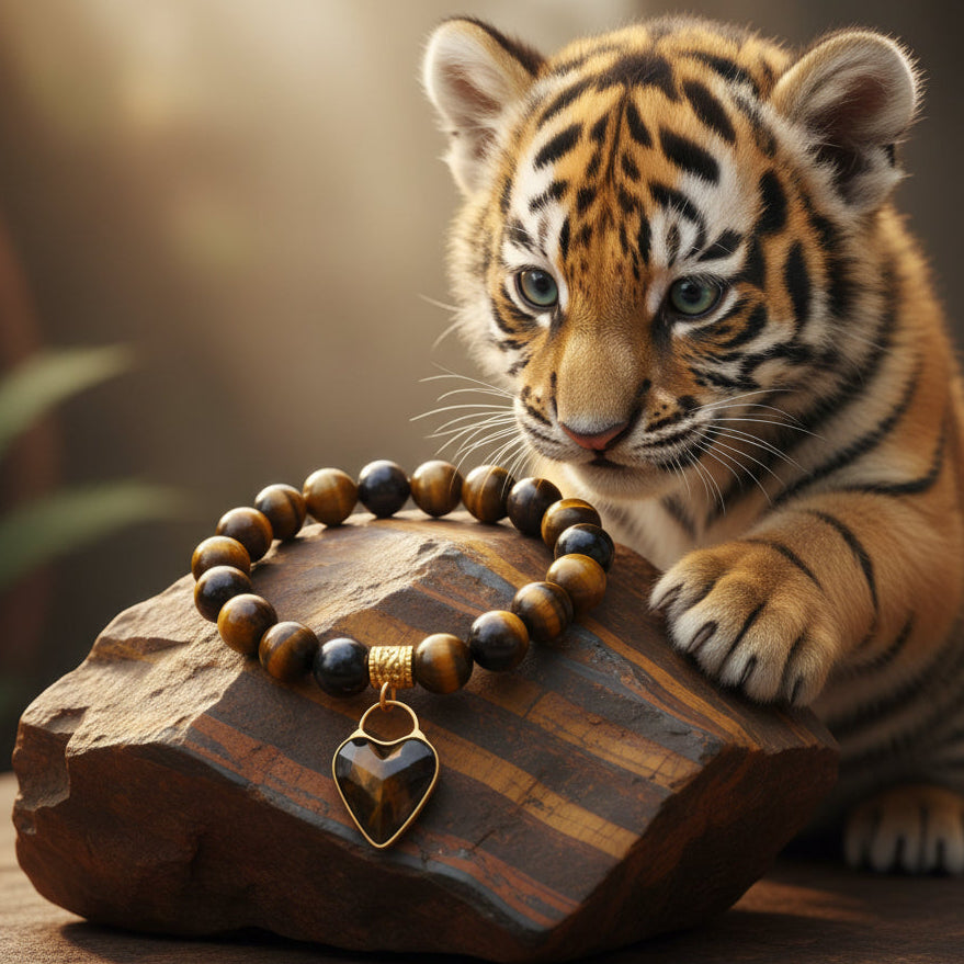Brown tigers eye bracelet for strength and stability