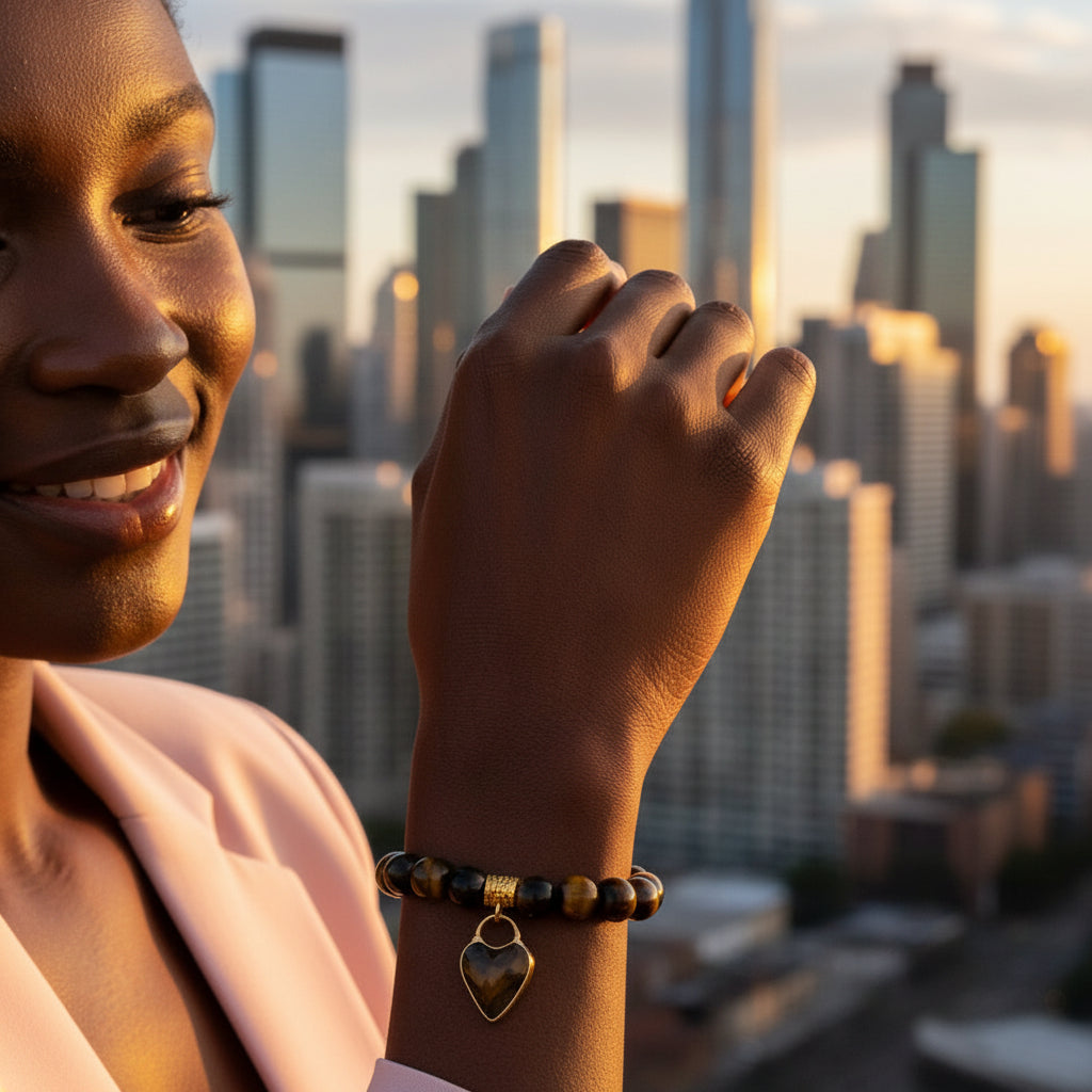 Brown tigers eye bracelet for strength and stability