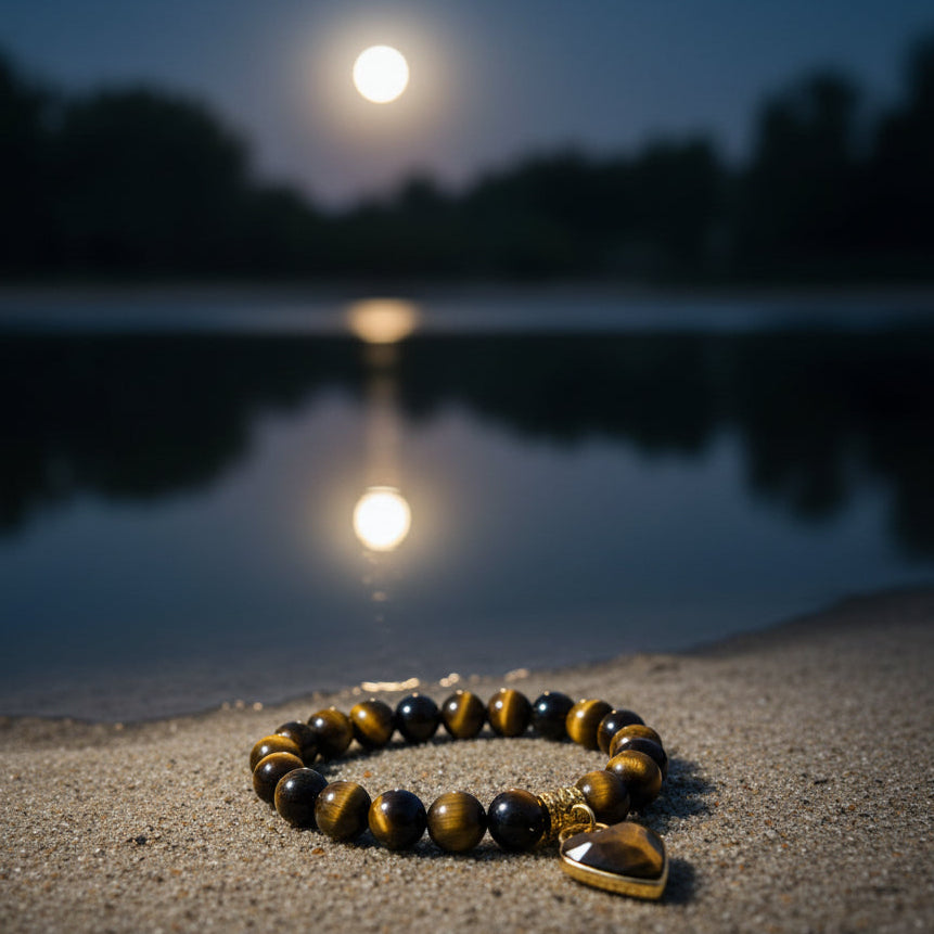 Brown tigers eye bracelet for strength and stability