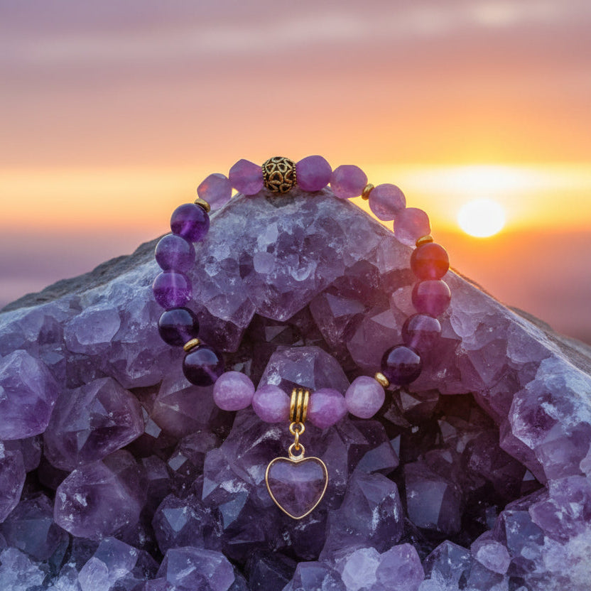 Amethyst stone bracelet for balance and confidence