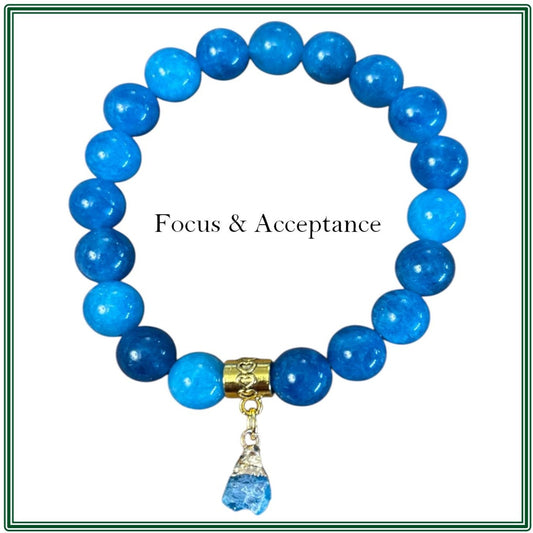 patite Bracelet with a raw Apatite Charm