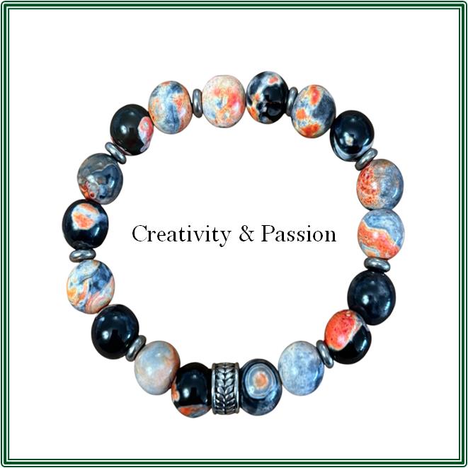 Orange Flame Agate Bracelet with Silver findings