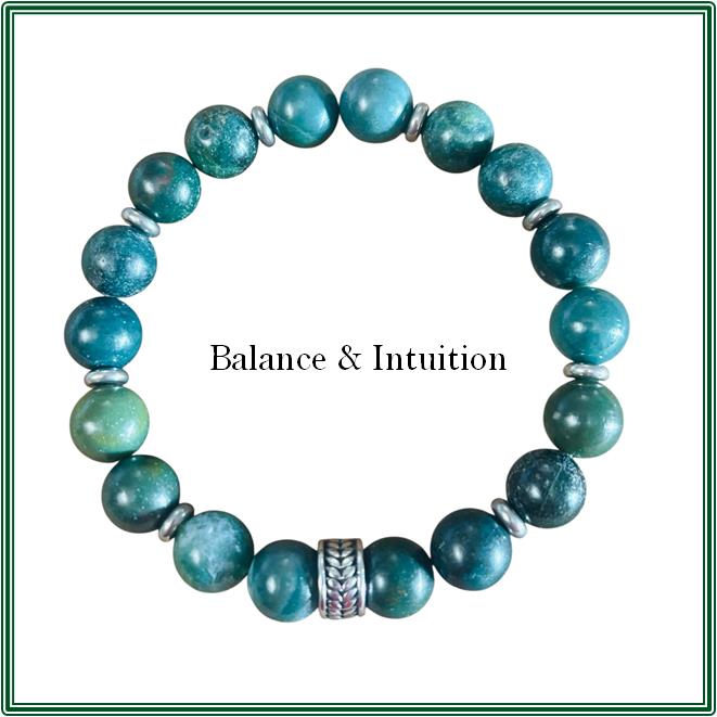 Green Moss Agate Bracelet with Silver Findings